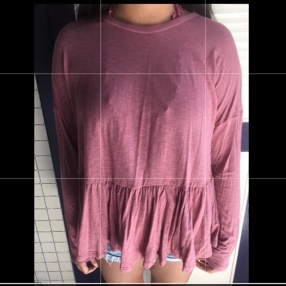 Long sleve peplum top